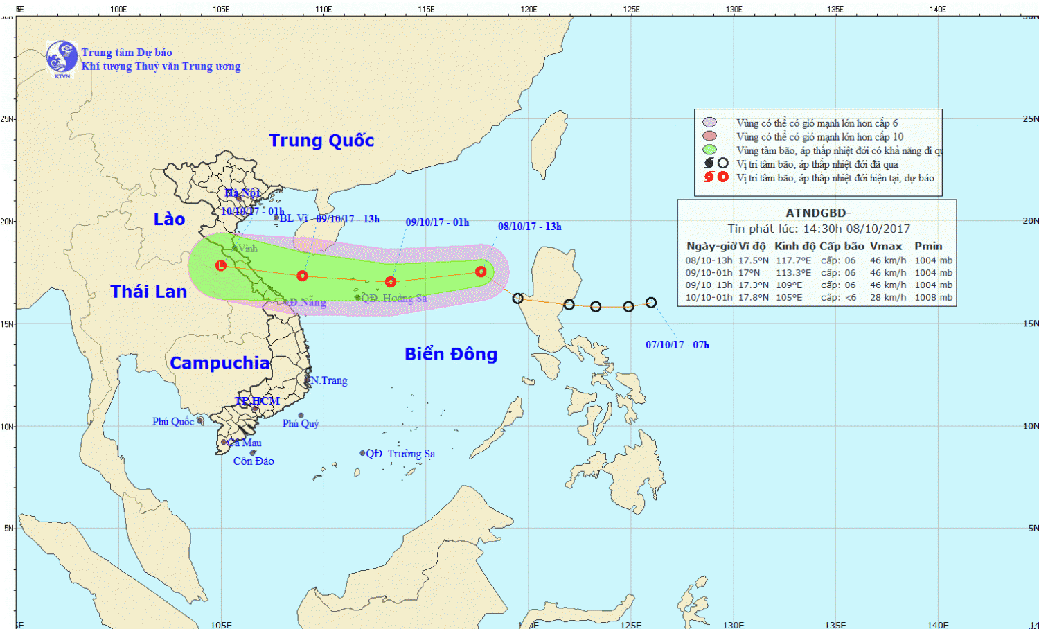 Tin áp thấp nhiệt đới trên Biển Đông
