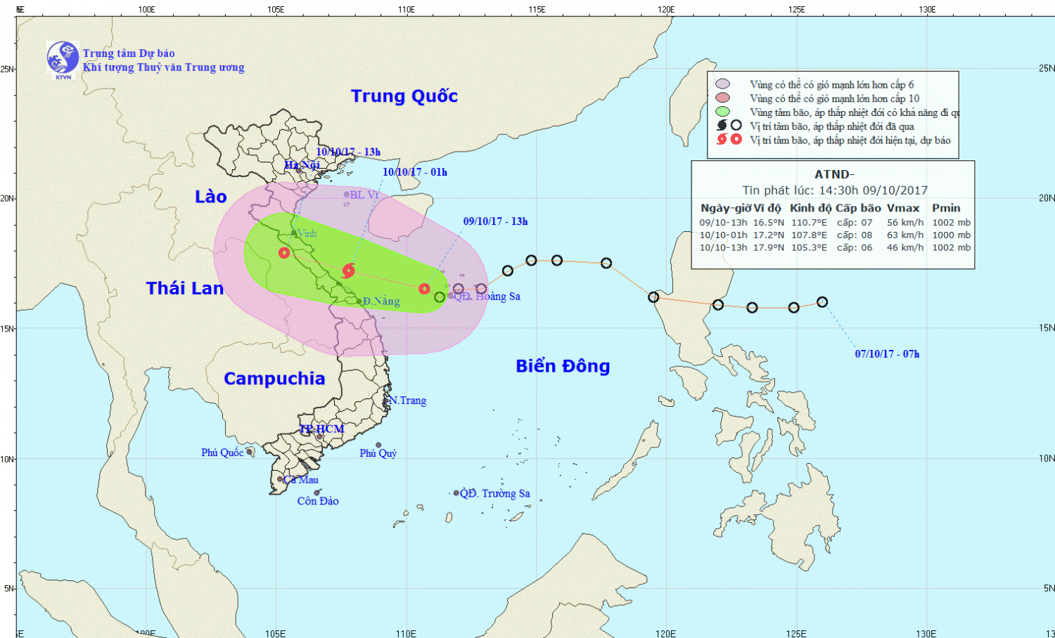 Tin áp thấp nhiệt đới gần bờ