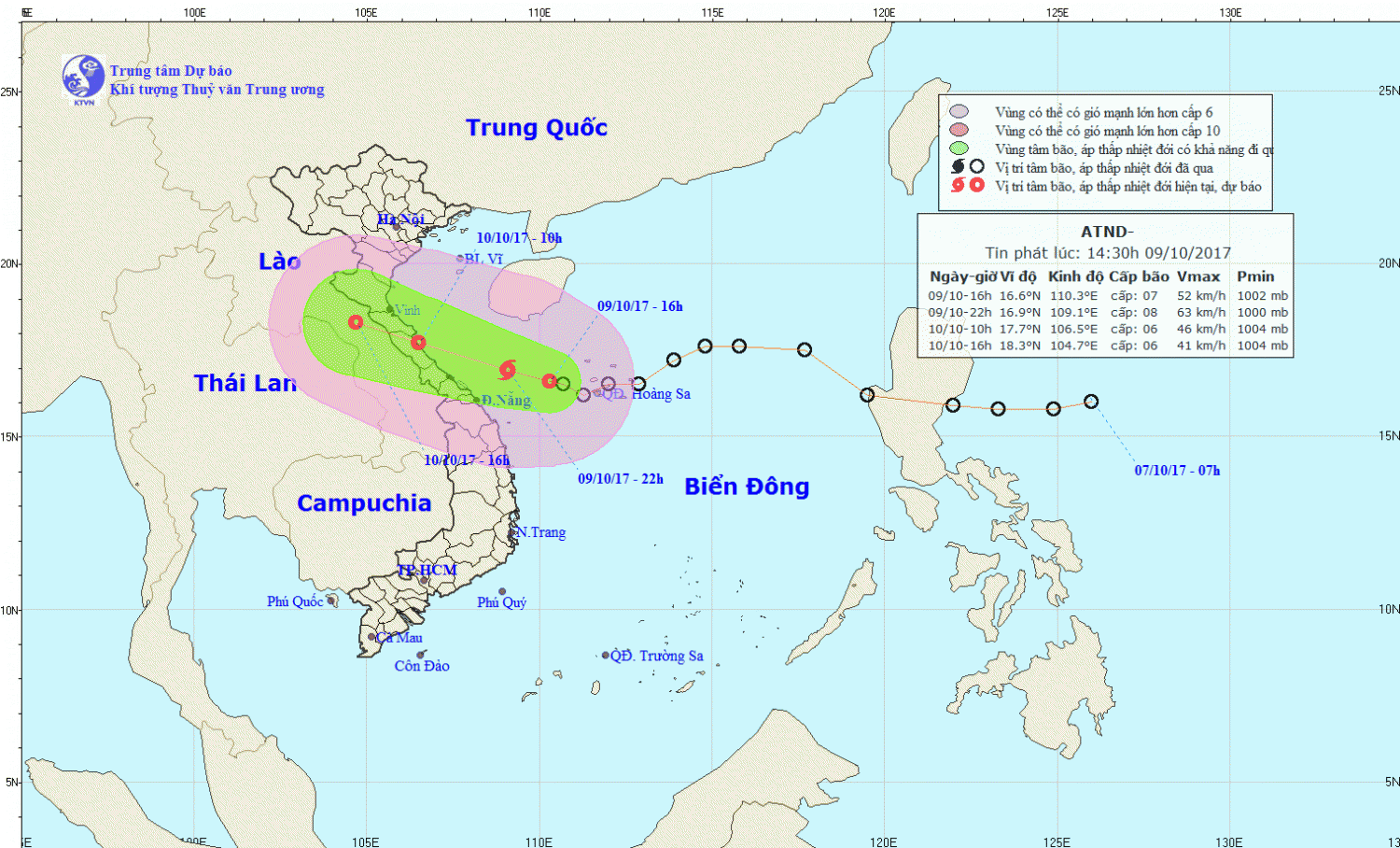 Tin áp thấp nhiệt đới gần bờ