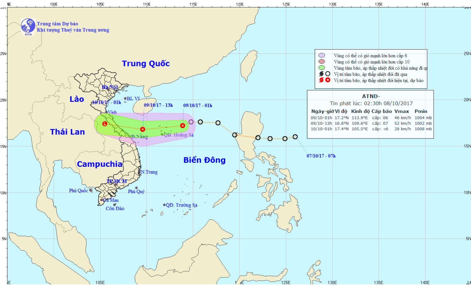 Tin áp thấp nhiệt đới gần bờ