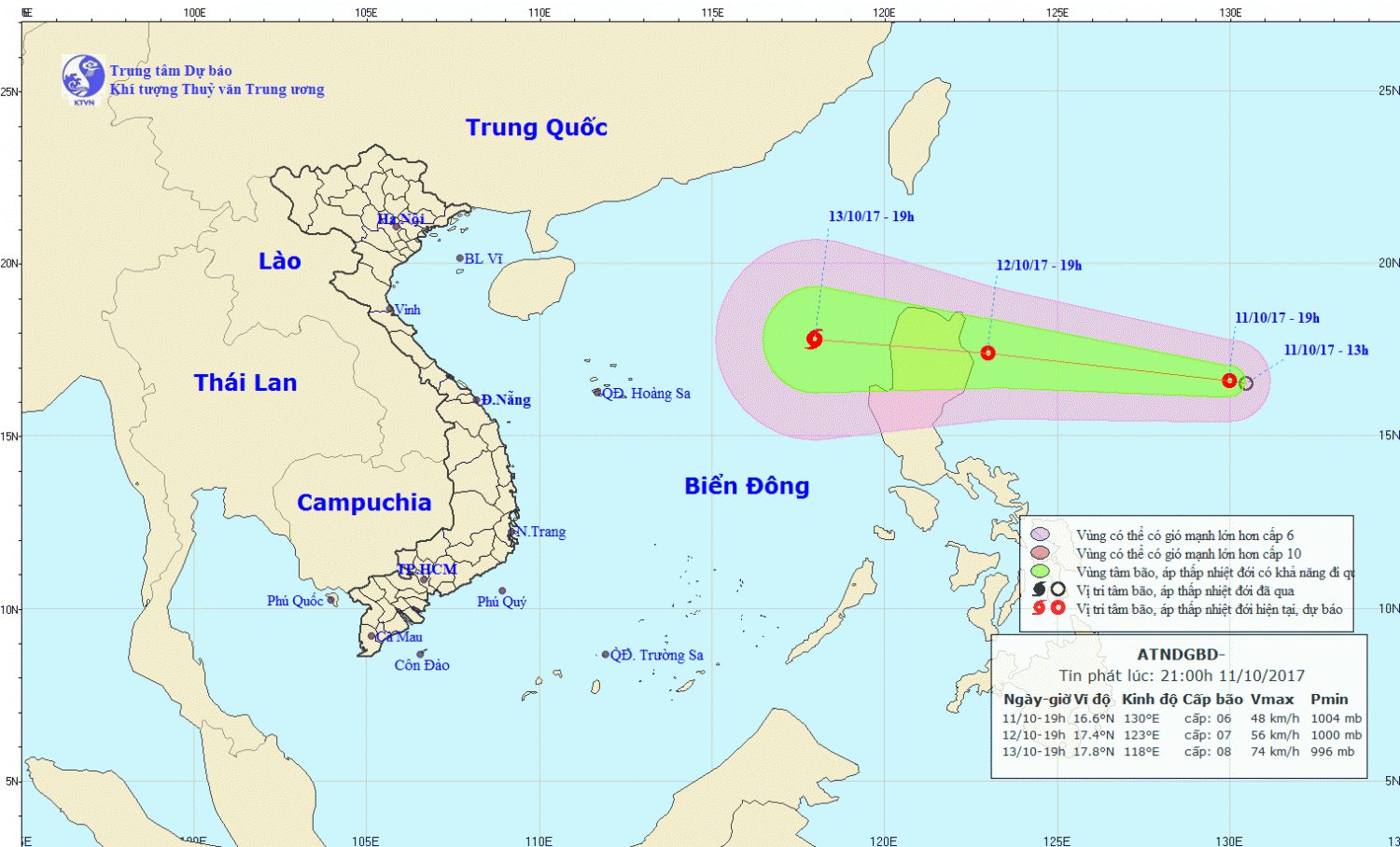 Tin áp thấp nhiệt đới gần Biển Đông