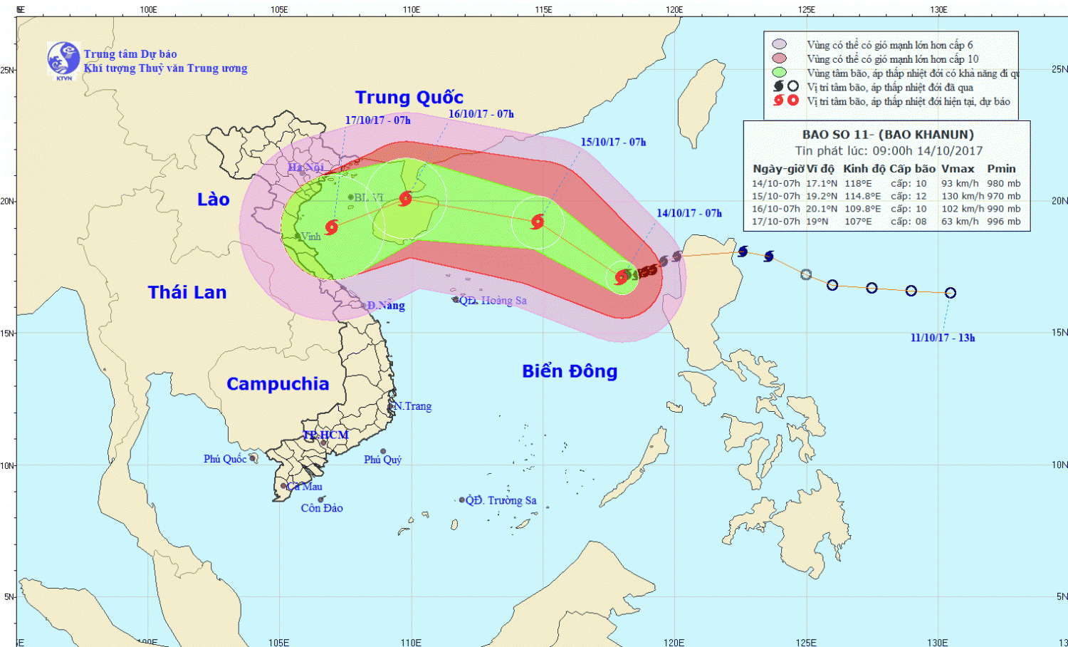 Tin bão trên Biển Đông (cơn bão số 11)