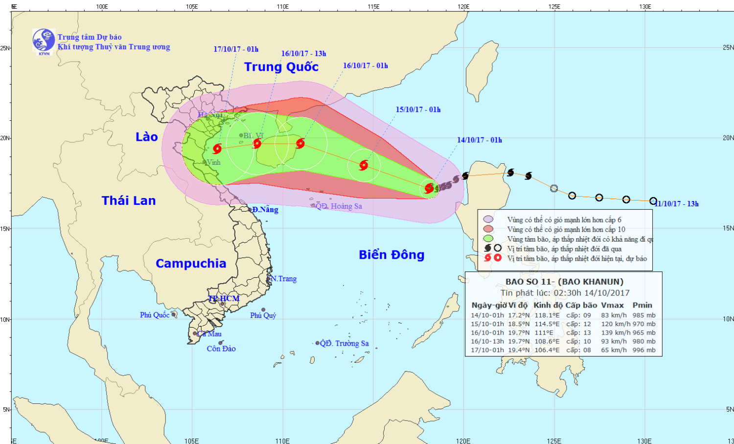 Tin bão trên Biển Đông (cơn bão số 11)