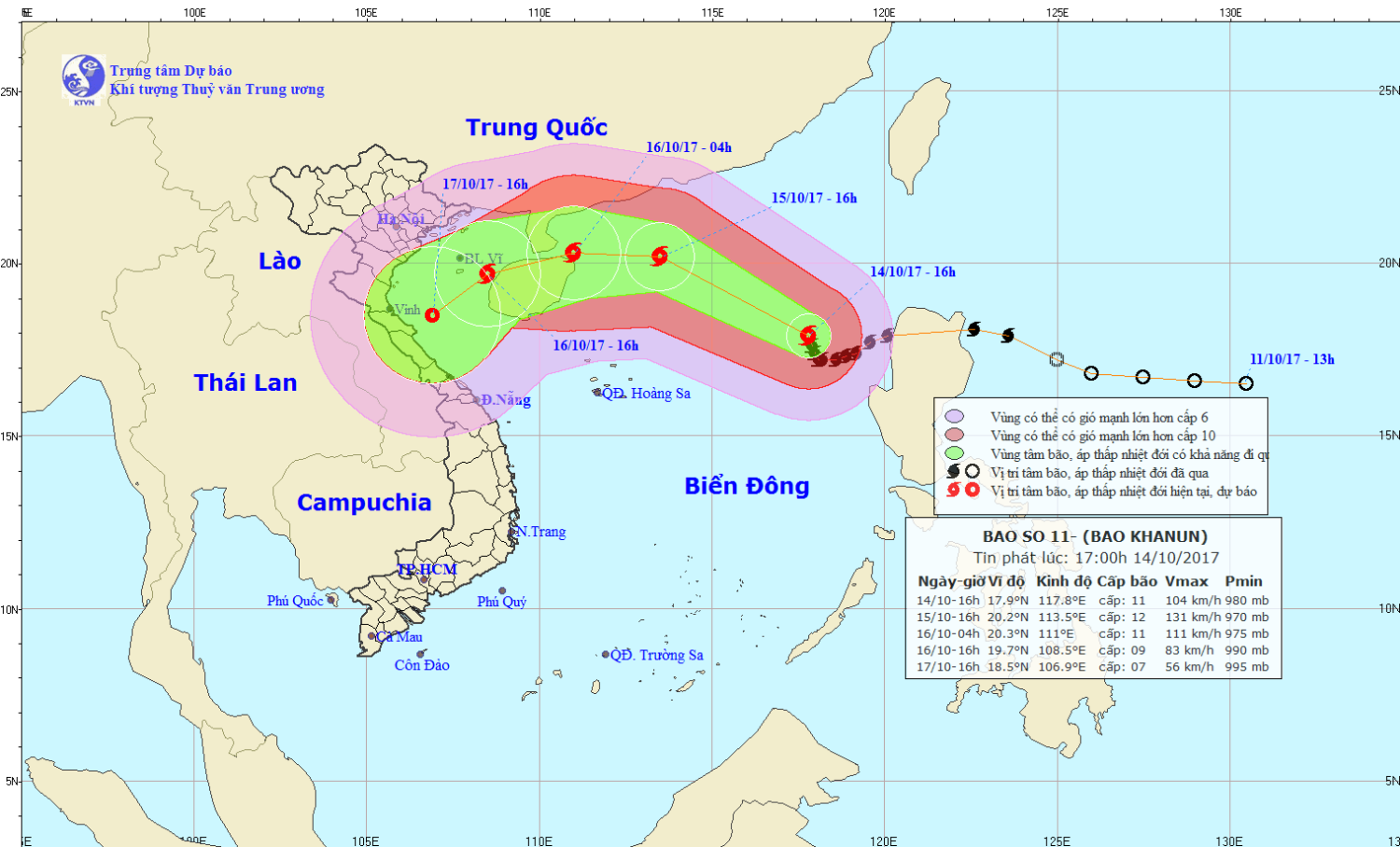Tin bão trên Biển Đông (cơn bão số 11)