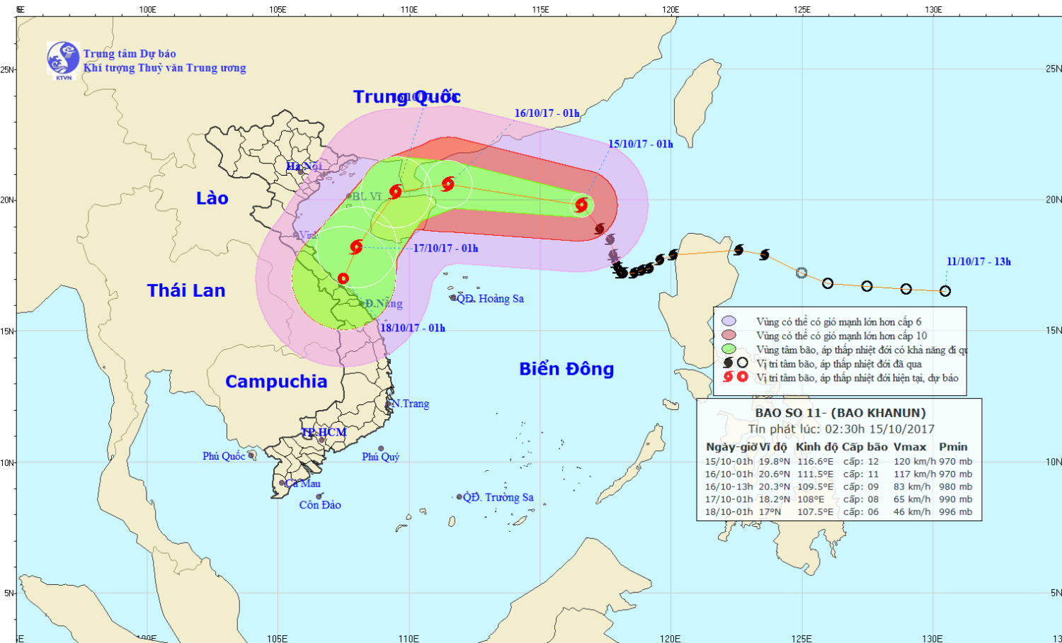 Tin bão trên Biển Đông (cơn bão số 11)