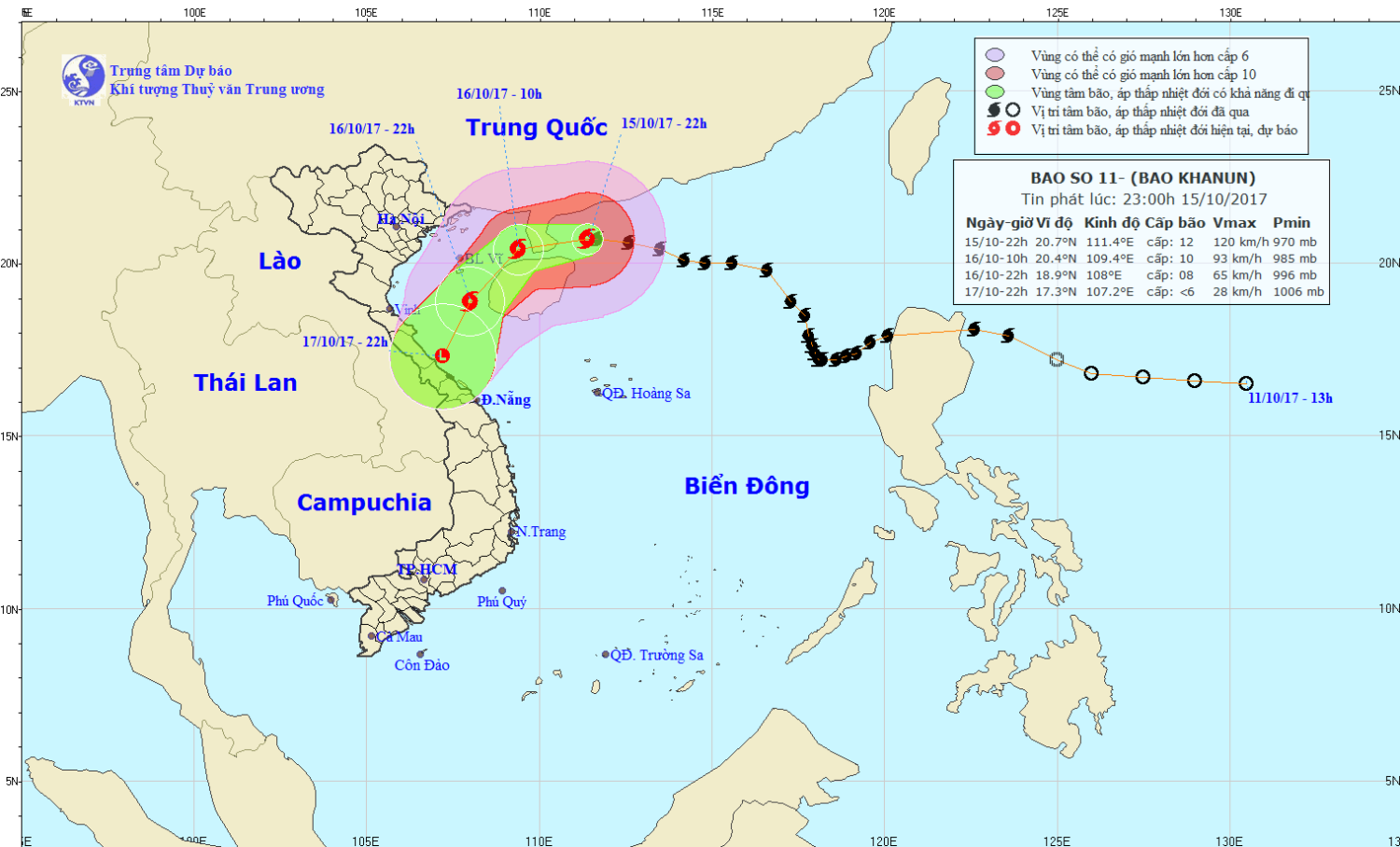 Tin bão trên Biển Đông (cơn bão số 11)
