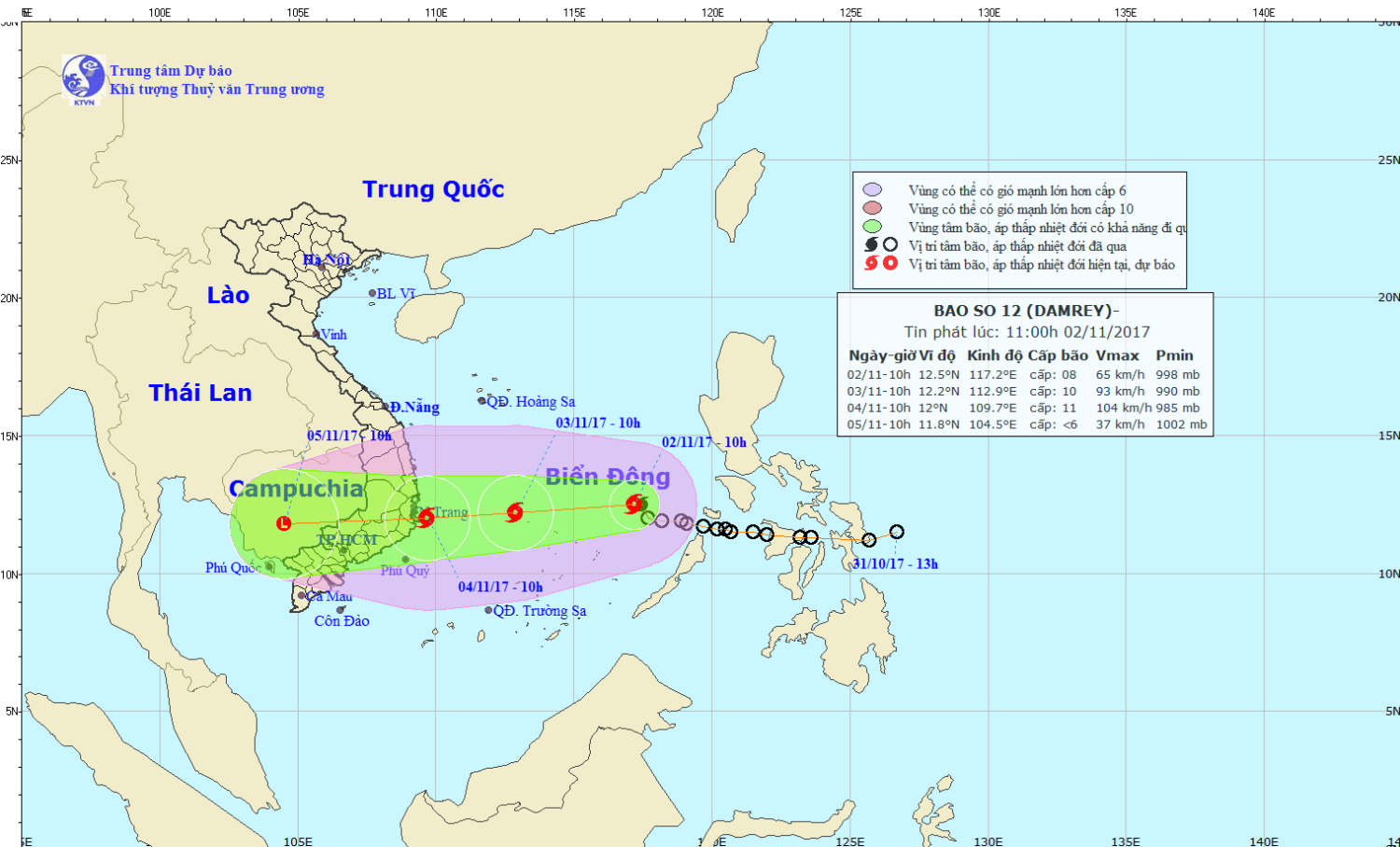 Tin bão trên biển Đông (cơn bão số 12)