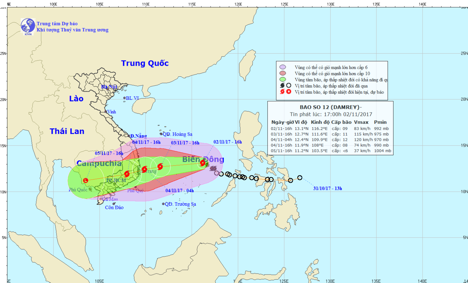 Tin bão gần bờ (cơn bão số 12)