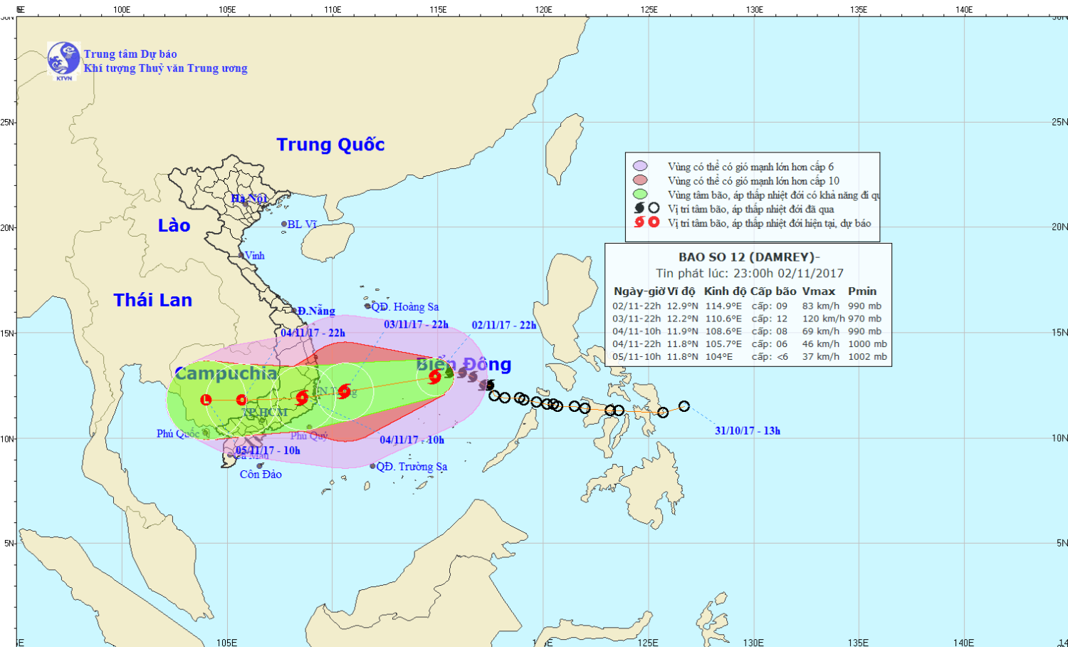 Tin bão gần bờ (cơn bão số 12)