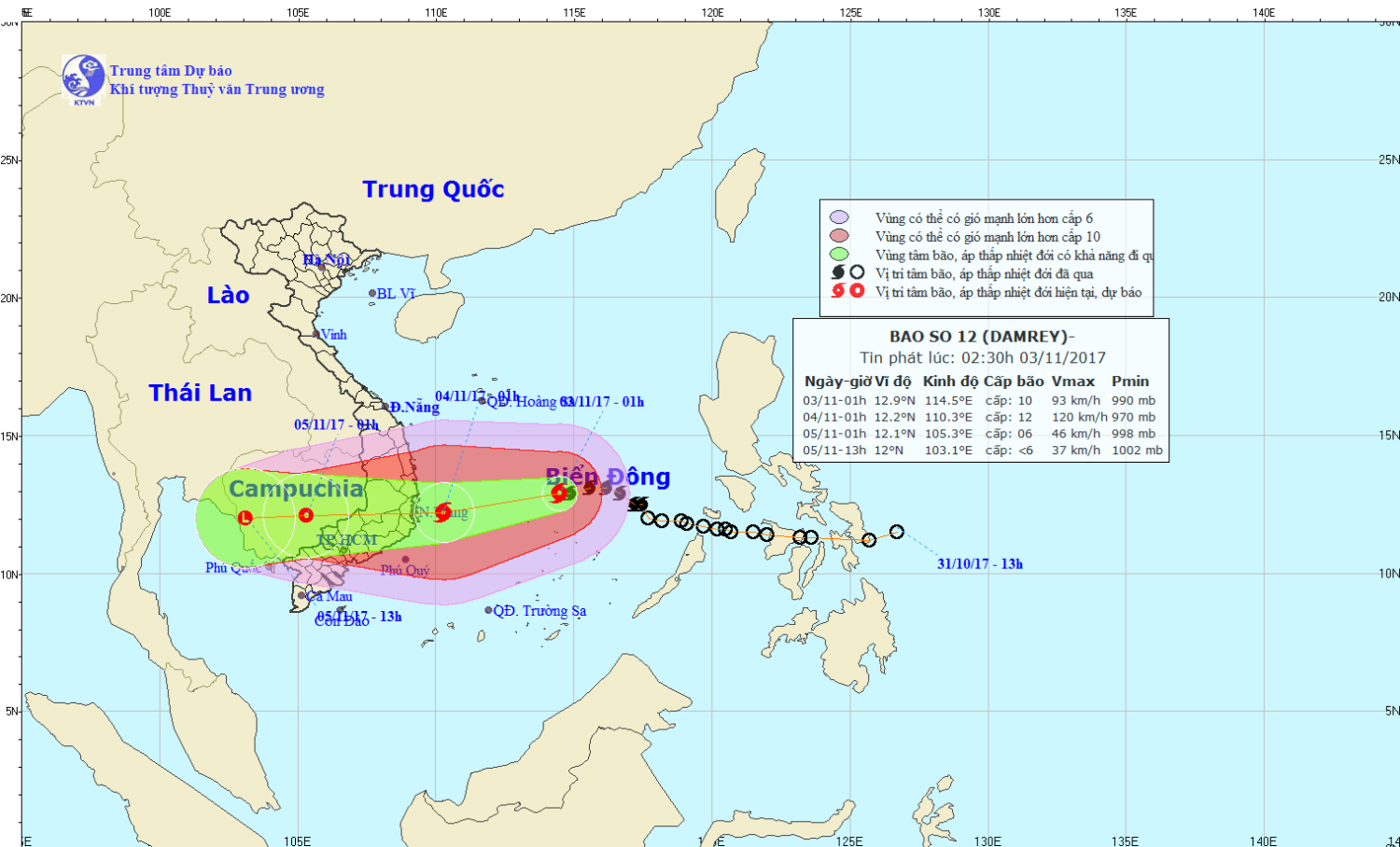 Tin bão gần bờ (cơn bão số 12)
