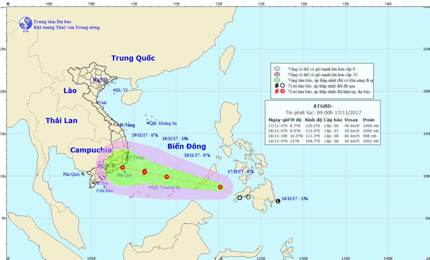Tin áp thấp nhiệt đới gần Biển Đông