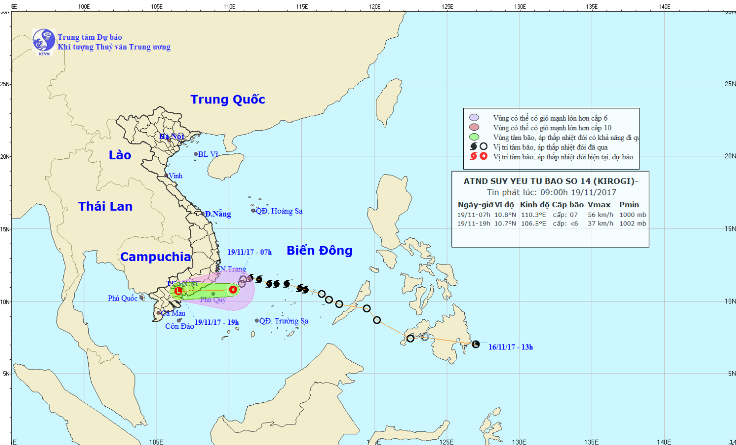 Tin áp thấp nhiệt đới gần bờ