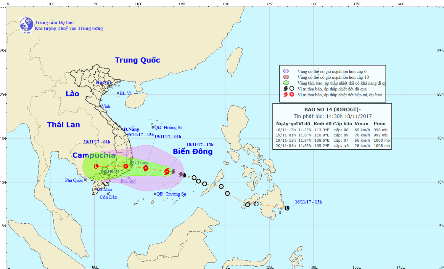 Tin bão khẩn cấp (cơn bão số 14)