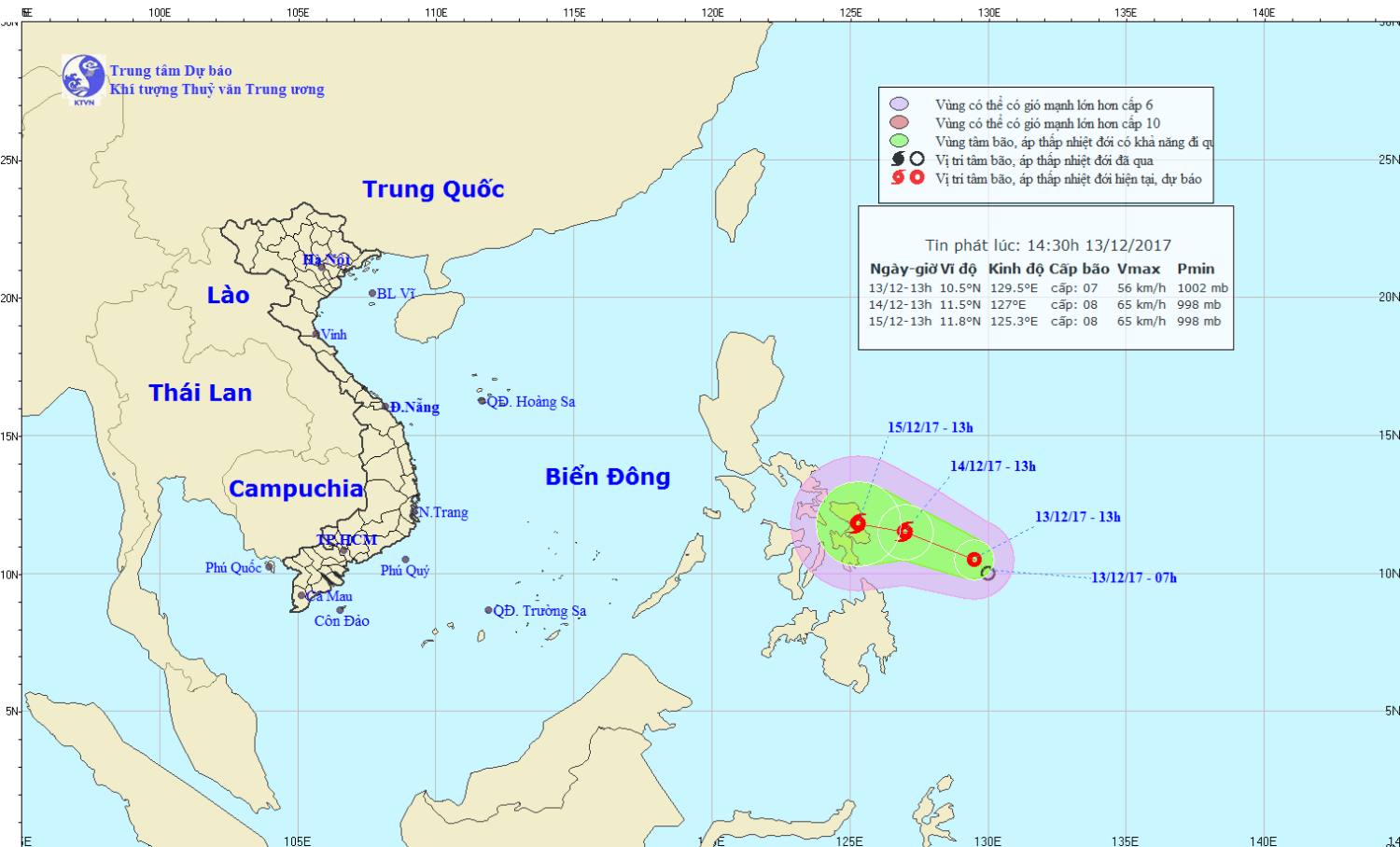 Tin áp thấp nhiệt đới gần Biển Đông