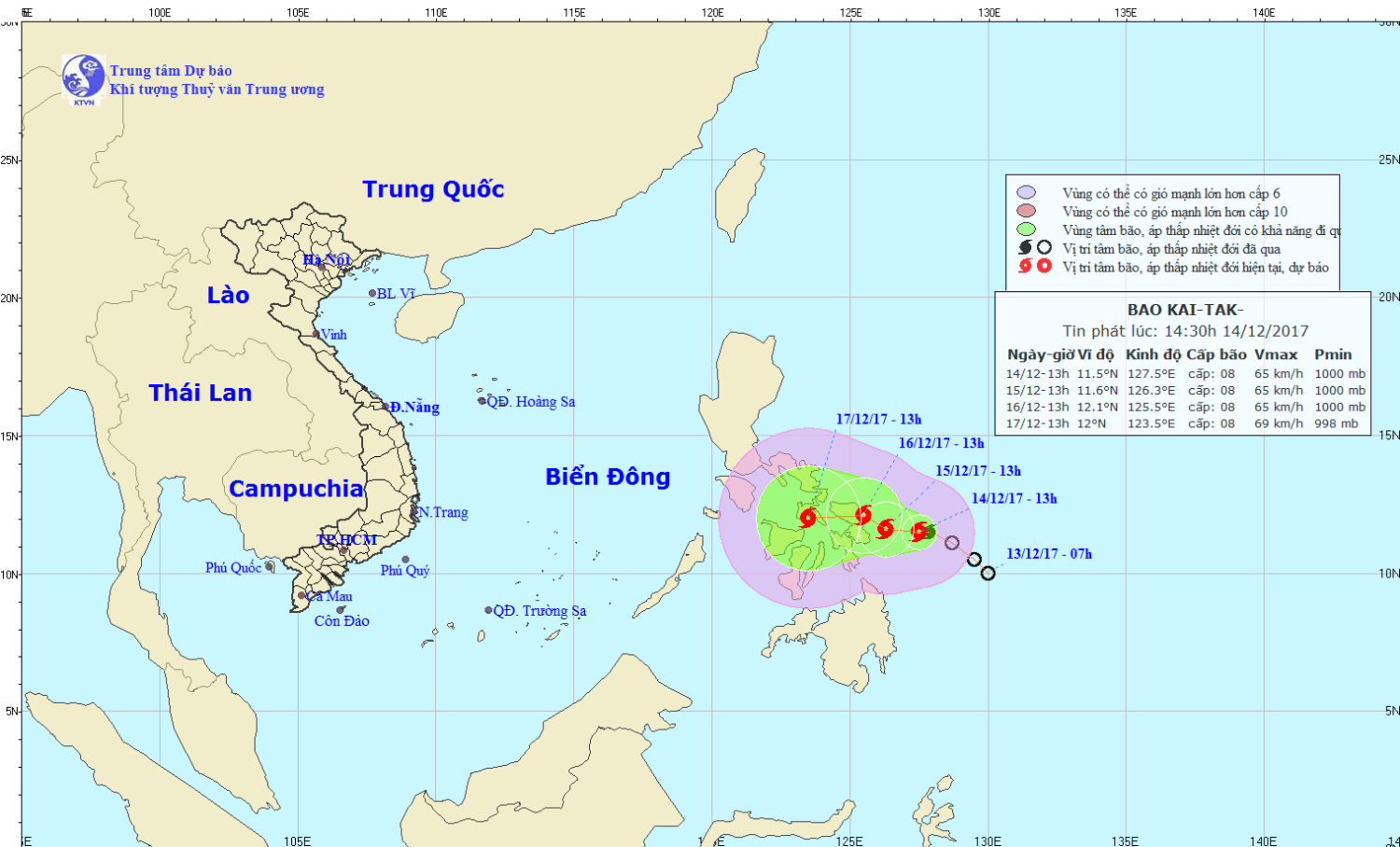 Tin bão gần Biển Đông (cơn bão KAI-TAK)