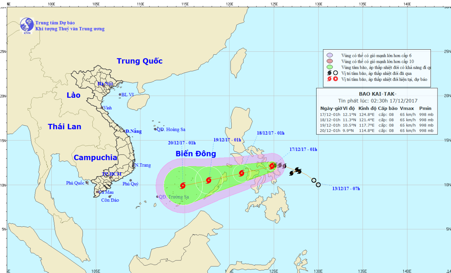 Tin bão gần Biển Đông (cơn bão KAI-TAK)