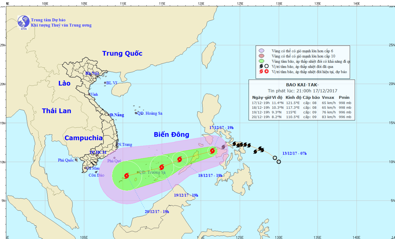 Tin bão gần Biển Đông (cơn bão KAI-TAK)