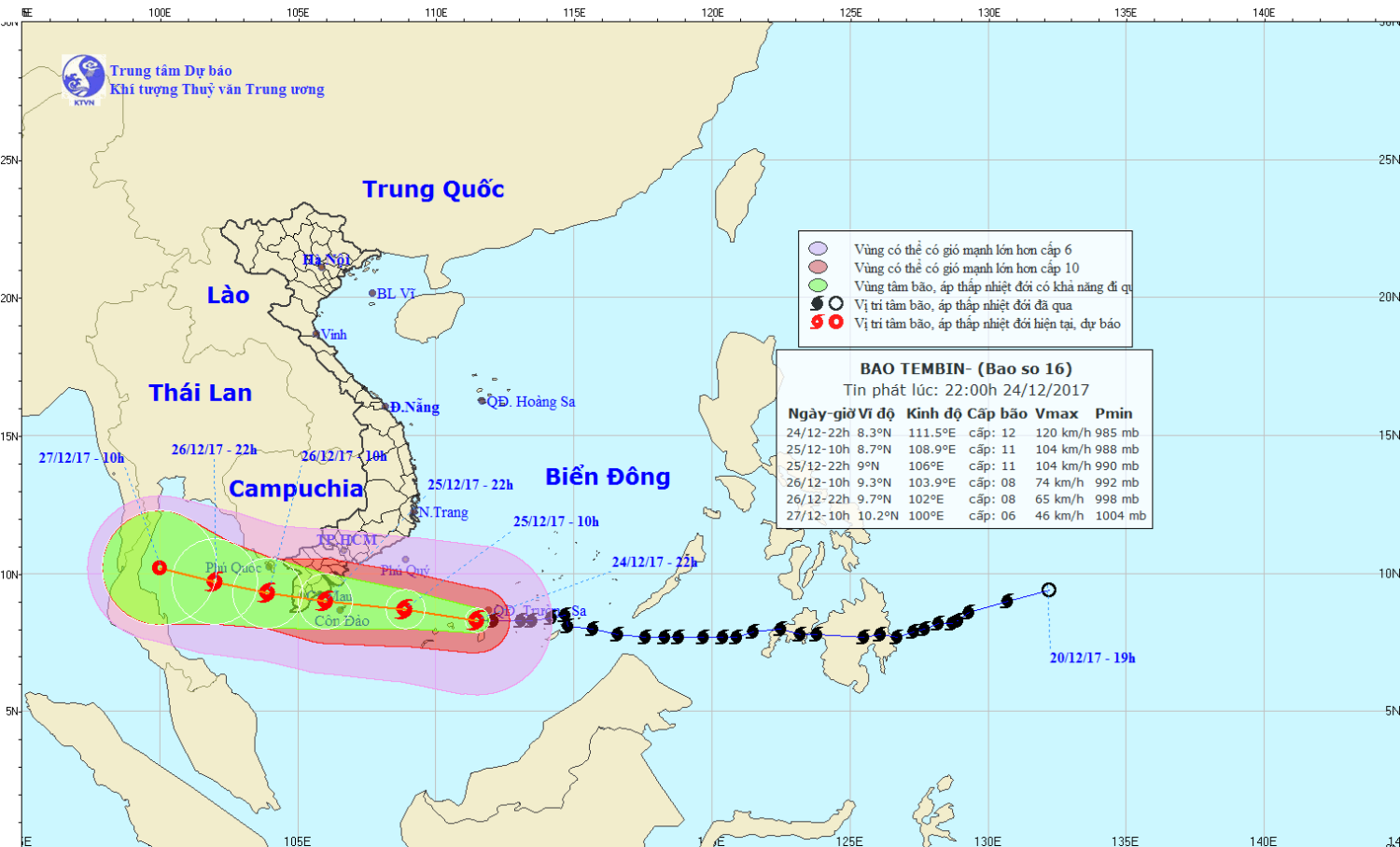 Tin bão khẩn cấp (cơn bão số 16)