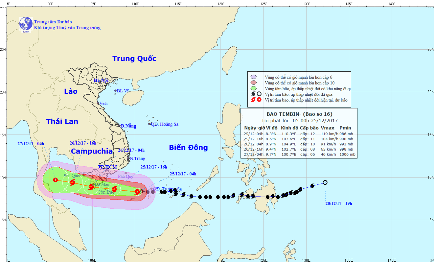 Tin bão khẩn cấp (cơn bão số 16)