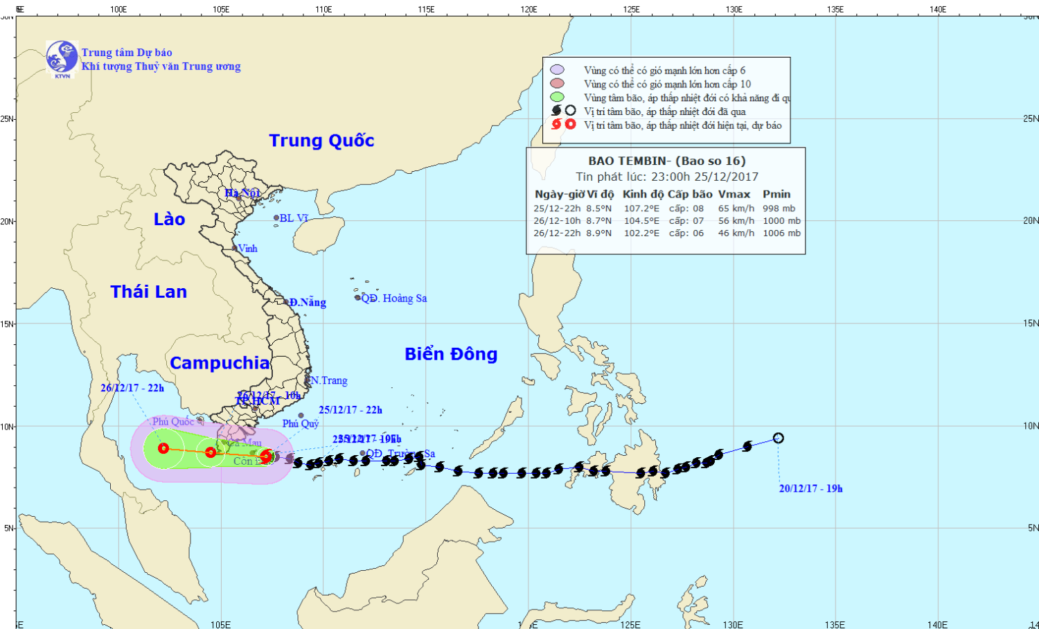 Tin áp thấp nhiệt đới gần bờ (suy yếu từ bão số 16)