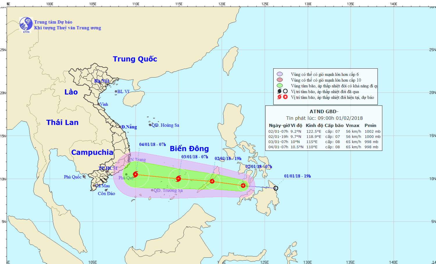 Tin áp thấp nhiệt đới gần Biển Đông